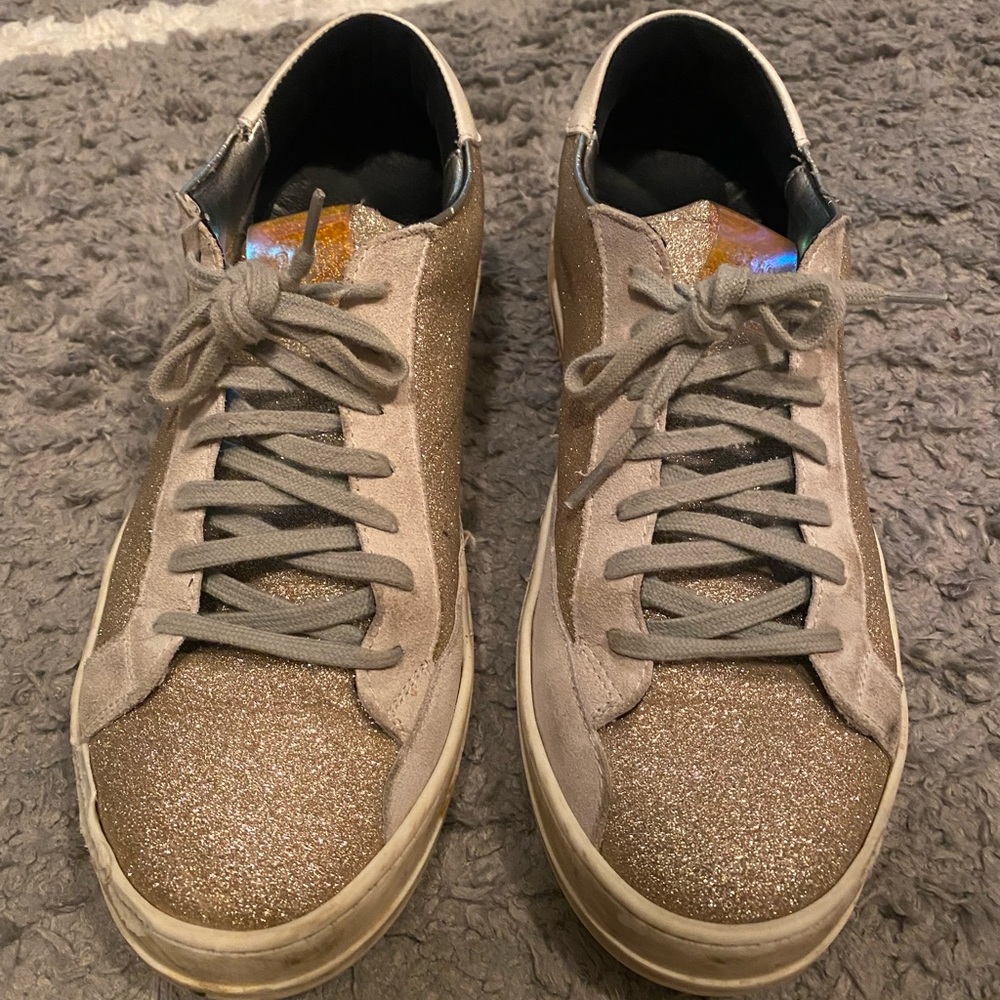 P448 Rose Gold Sparkle Sneakers. Size 41. Fit a size 10.